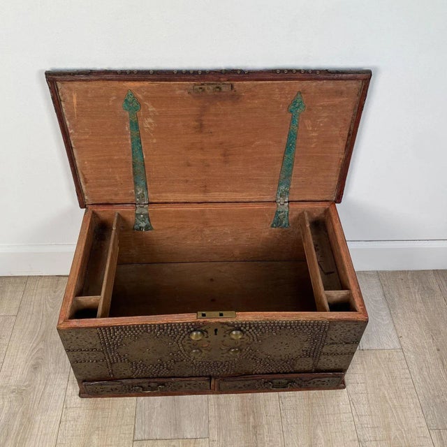 Zanzibar Metal Mounted Strongbox, Circa 1860 For Sale In San Francisco - Image 6 of 13