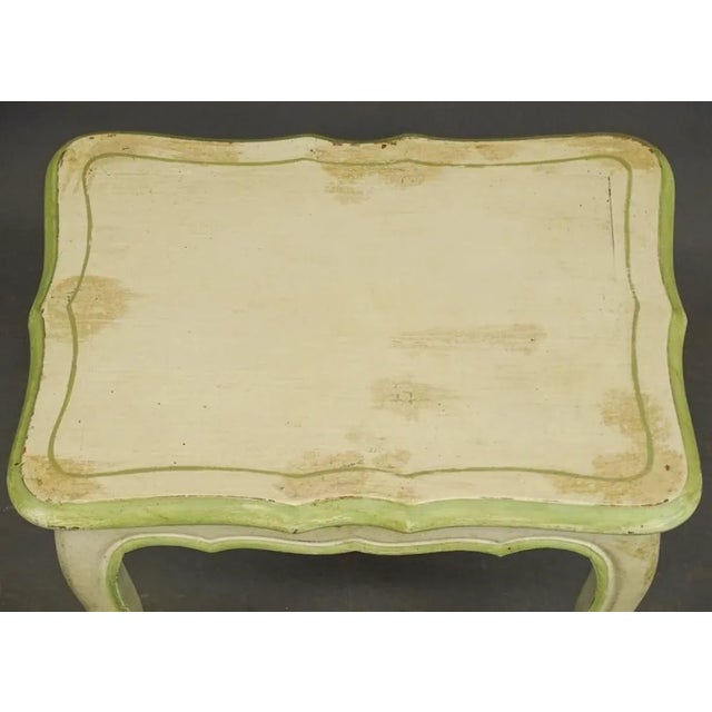 French Country 1960s Pale Green French Faux Finished Occasional Table For Sale - Image 3 of 3