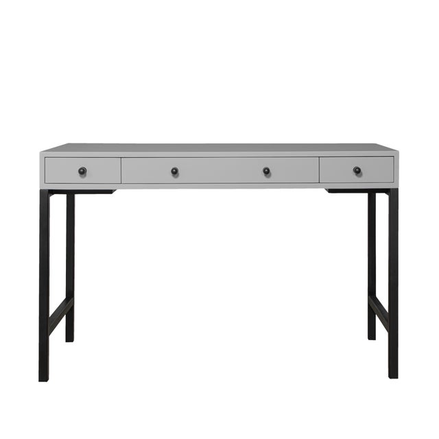 David Francis Maple Writing Desk - Light Gray For Sale - Image 4 of 8