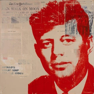 JFK Portrait Painting by Dane Shue For Sale