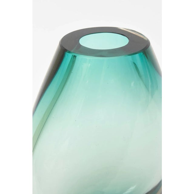 Vintage Murano Antonio Da Ros for Cenedese Sommerso Sea Green and Peach Vase, 60's For Sale - Image 12 of 12