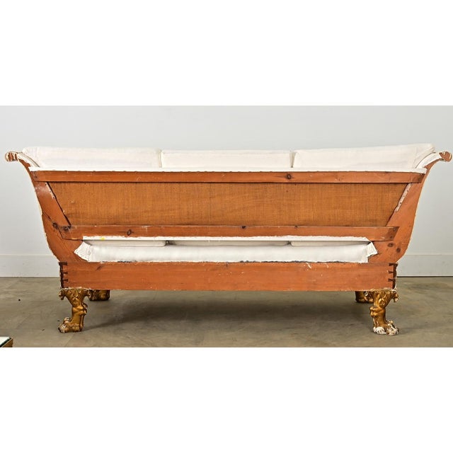 Traditional Swedish Empire Circa 1820 Painted Parcel Gilt Settee For Sale - Image 3 of 12