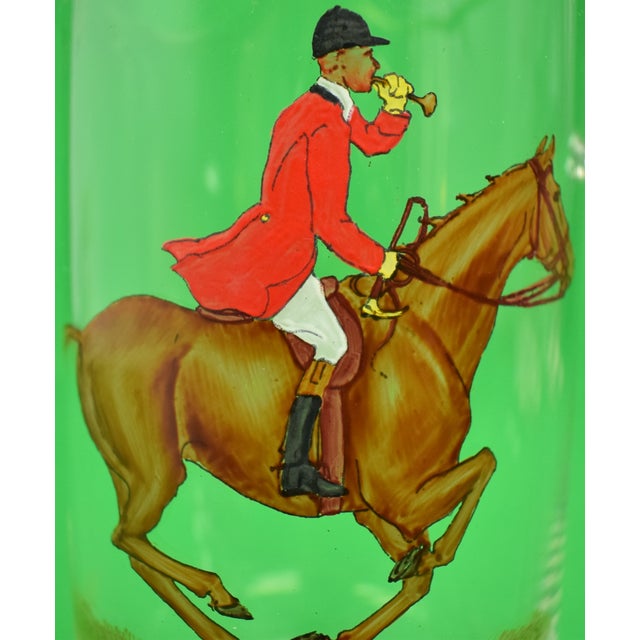 Mid 20th Century Abercrombie & Fitch Glass Hand-Painted Fox-Hunter Pitcher by Frank Vosmansky For Sale - Image 4 of 4
