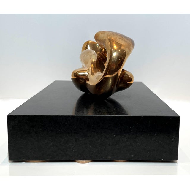 Late 20th Century Polished Bronze Abstract Figural Sculpture For Sale - Image 4 of 9