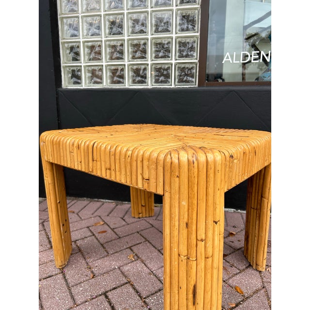 1970s Pair of Vintage Split Bamboo Waterfall Stands or Tables. For Sale In West Palm - Image 6 of 7