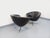 Set of two vintage swivel armchairs from the 1970s, Pod model attributed to the Swedish manufacturer Overman, in black...