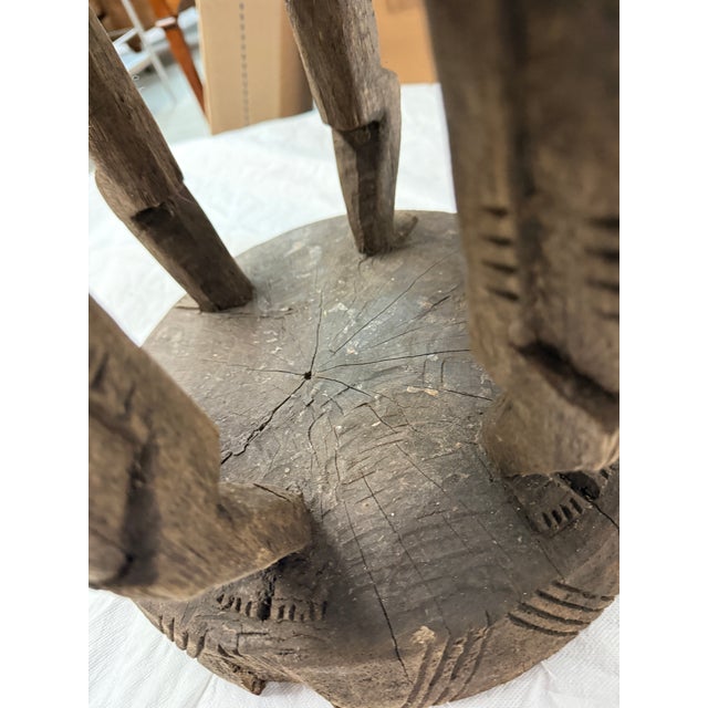 Circa 1920's Antique African Carved Stool From Dogon People of Mali For Sale - Image 4 of 12