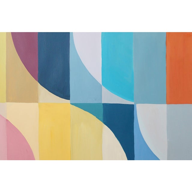 2026, Original Painting Bauhaus Diptych, Moonlight Mirrors, Colorful Grid on Watercolor Paper by Natalia Roman For Sale - Image 4 of 10