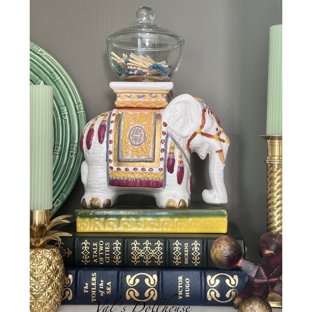 Vintage Asian Elephant Tabletop Plant Stands - A Set of Two For Sale - Image 4 of 16