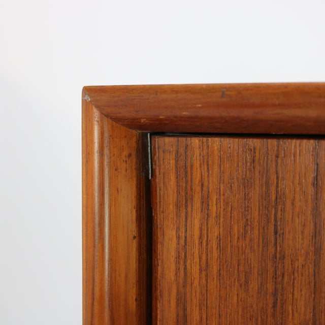Chocolate Mid Century Modern Danish Modern Teakwood Double Door Armoire 20thC For Sale - Image 8 of 17