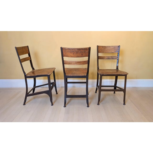 1940s 1940s Toledo Metal Furniture Co. Industrial Steel & Plywood Dining Chairs, Set of 6 For Sale - Image 5 of 13