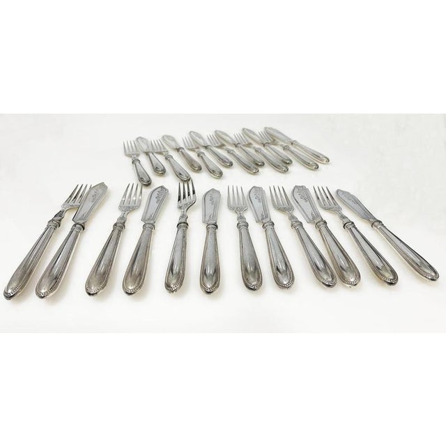 12 persons fish cutlery set by wmf, germany 1903-1910 an art nouveau set silver plated fish cutlery set made by wmf 12...