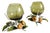 1950s Italian Toleware Hurricane Candle Holders With Citrus Accents For Sale