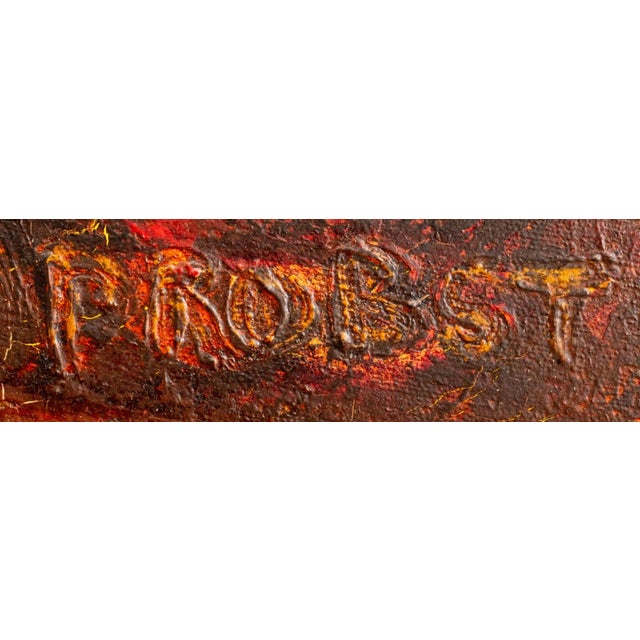 Textile Joachim Probst "Christ" Oil on Canvas, 1955 For Sale - Image 7 of 12