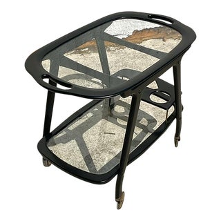 Mid 20th Century Vintage Mid-Century Modern Italian Caesare Lacca Bar Cart For Sale