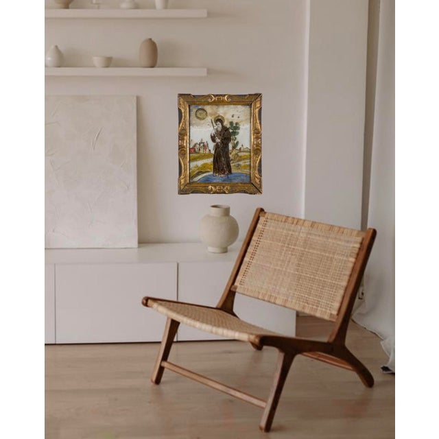 Early 18th Century Religious Italian Painting on Glass For Sale - Image 13 of 14