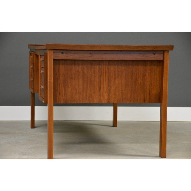 Mid-Century Modern Mid 20th Century Refinished Danish Modern Teak Desk For Sale - Image 3 of 10
