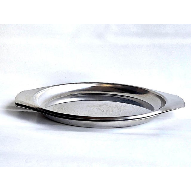 1960s Danish Stainless Steel Trays by Kalmar, a Pair For Sale - Image 10 of 12