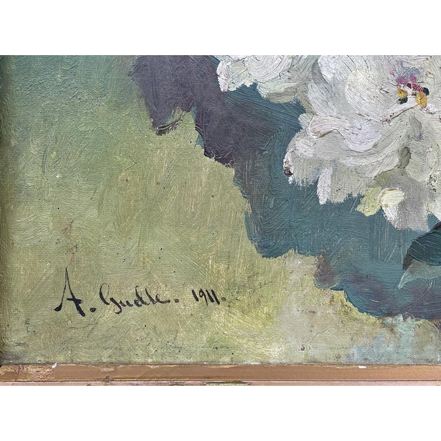 Alexandre Guelle, Flower Garden, 1911, Oil Painting on Canvas, Framed For Sale - Image 6 of 18