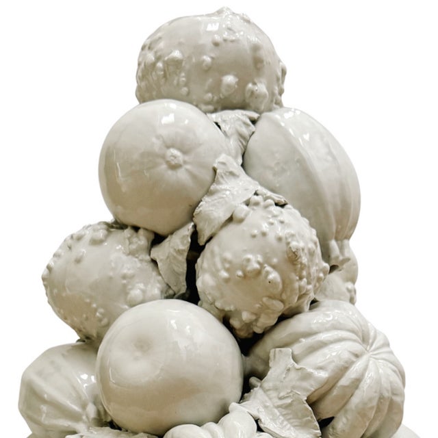 Ceramic 1960s Large Scale Italian Creamware Fruit & Vegetable Topiary Centerpiece For Sale - Image 7 of 10