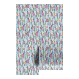 Tassel Trellis Grasscloth Wallpaper by House Party | Silk Ribbon Blue | 6 Yards For Sale