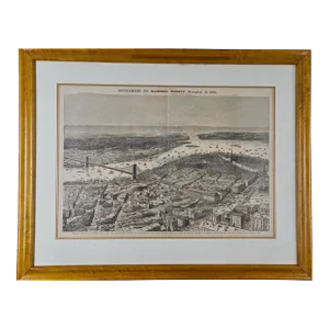 View of Proposed Brooklyn Bridge and New York City, 1870