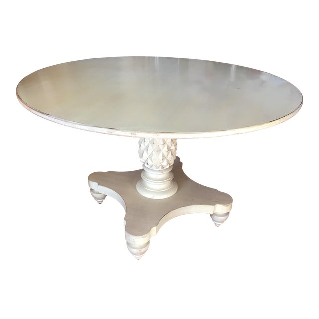 Lexington Distressed Tommy Bahama Round Pineapple Pedestal Table Chairish
