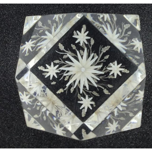 Transparent Lucite Inside Carved Table Paperweight Artist Signed For Sale - Image 8 of 13