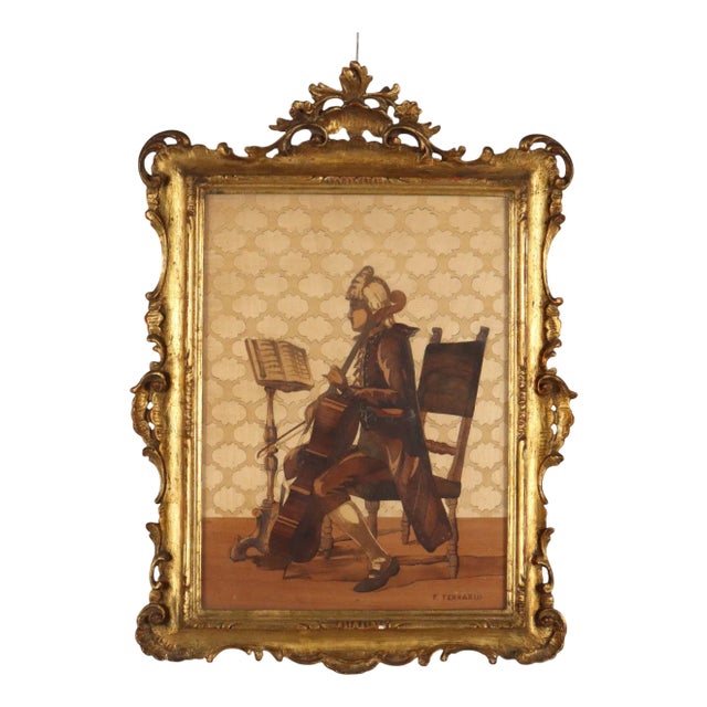 Francesco Ferrario, The Cellist, 1930, Canvas, Framed For Sale