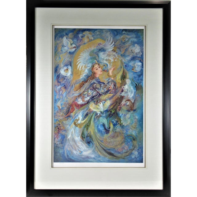 Blue Mahmoud Farshchian, Unknown, Circa 1990 For Sale - Image 8 of 8