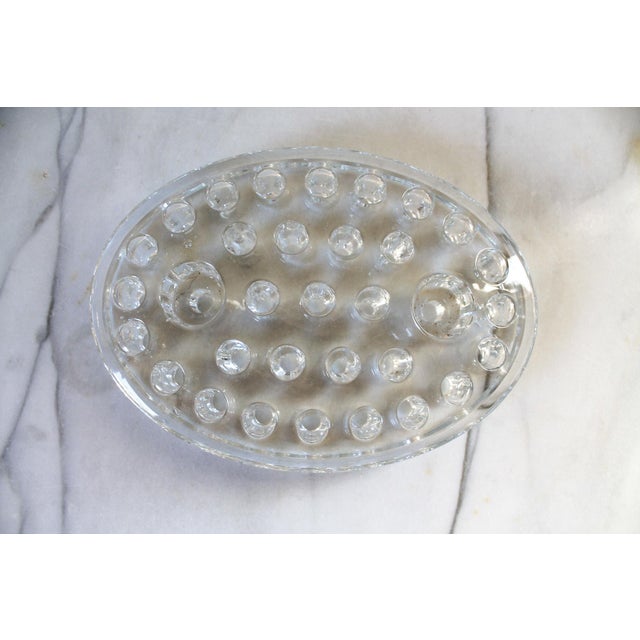 Vintage Oval Glass Flower Frog For Sale In Milwaukee - Image 6 of 8