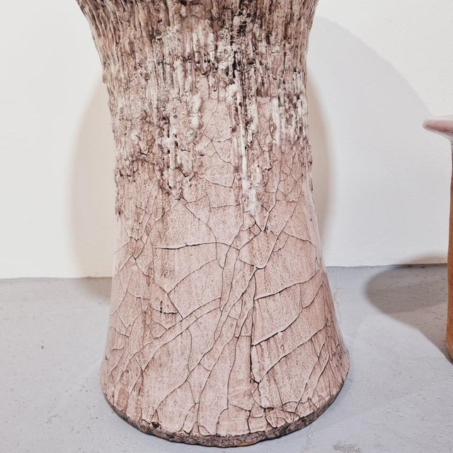 Large Vintage Powder Pink Ceramic Standing Planter, 1960s For Sale - Image 11 of 18