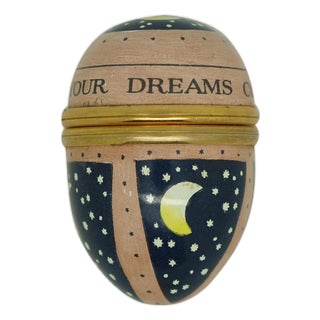 Halcyon Days Enamels England May All Your Dreams Come True Egg Trinket Pill Box For Sale