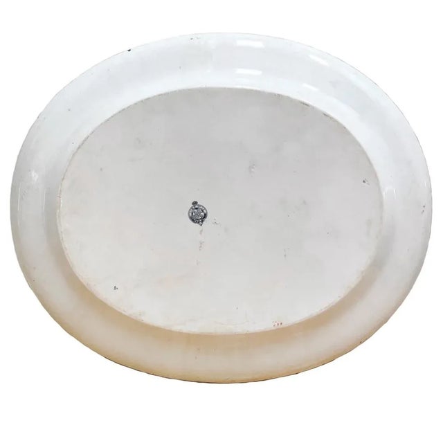 Ceramic 19th Century Antique English Staffordshire Oval Earthenware Platter For Sale - Image 7 of 10