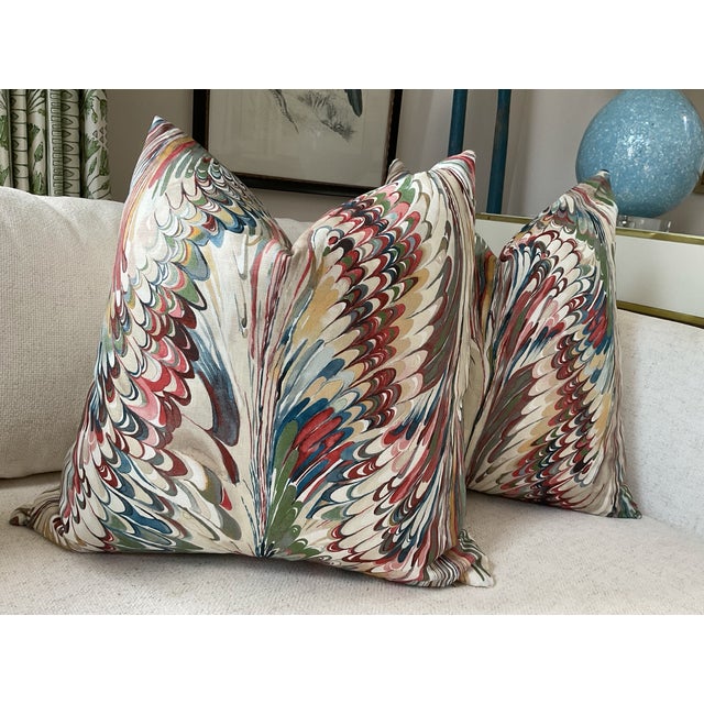 Mid-Century Modern Lee Jofa "Taplow"in Spice and Leaf Down-Filled Lumbar Pillow 12" x 24" - Single For Sale - Image 3 of 5