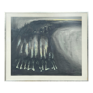 R.C. Gorman "March to Bosque Redondo" Abstract Modern Figure Drawing of the Navajo People, 1968