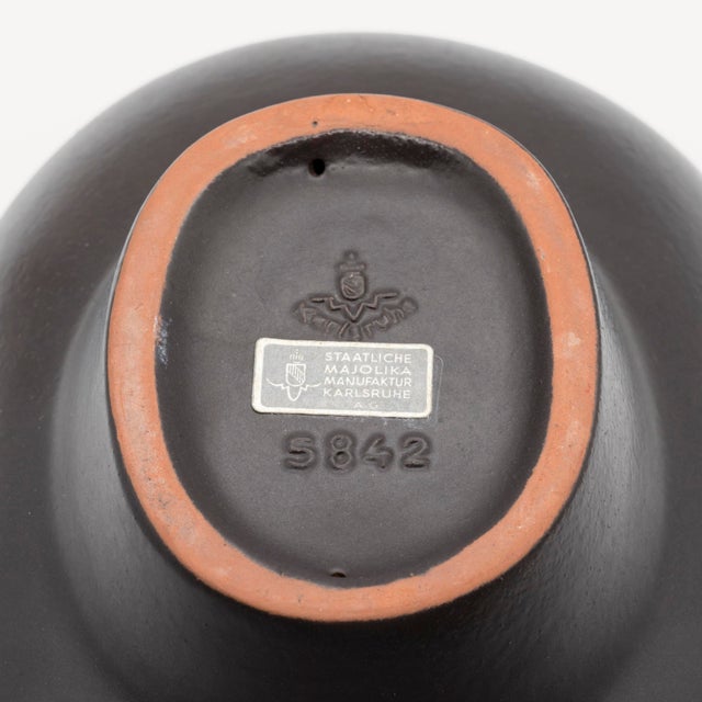 Mid-Century Ceramic Footed Bowl by Fridegart Glatzle for Karlsruher Majolika, Germany, 1970s For Sale - Image 10 of 11