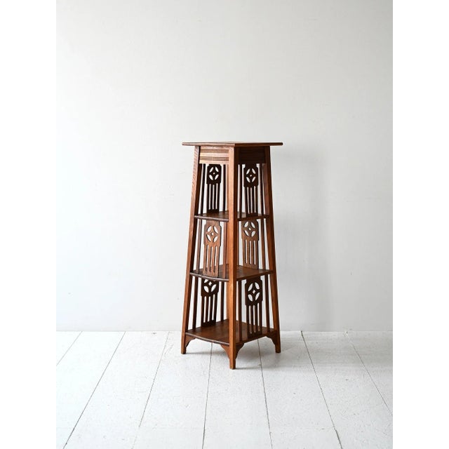 Scandinavian Jugendstil Oak Flower Stand, 1890s For Sale - Image 11 of 11