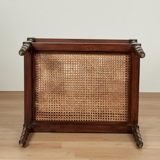 Antique British Colonial Rosewood Two Tiered Caned Stand or Table For Sale - Image 13 of 13
