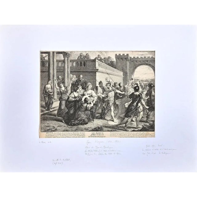 Les Adieux d'Hector d'Andromaque is an etching realized by Jean Moyreau in the 18th Century. Good conditions. The artwork...