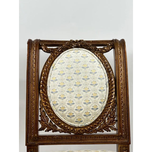Vintage French Louis XVI Style Oak Side Chairs, Carved Cameo Back, Pair For Sale In New York - Image 6 of 15