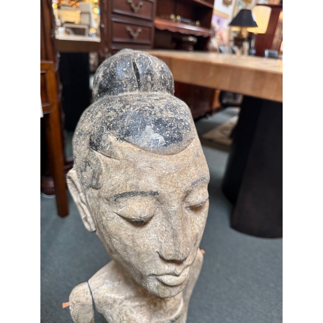 Balinese Hand Carved Wedding Figures, Pair For Sale - Image 4 of 12