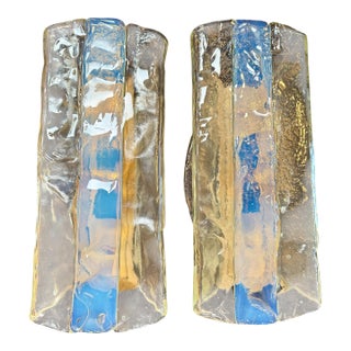 1970s Italian Murano Glass Wall Sconces by Mazzega, Set of 3 For Sale