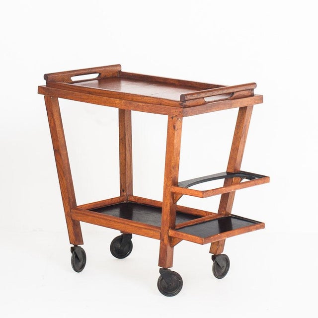 Vintage Oak Bar Cart with Pull-Out Tray, France, 1950s For Sale - Image 14 of 14