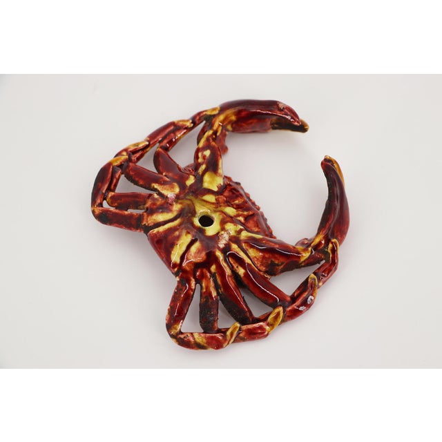 Red 1900s Life-Size Crab Bordallo Pinheiro Portuguese Palissy Ware For Sale - Image 8 of 14