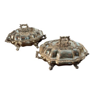 Antique English Silver-Plate Four Piece Entre’e Servers, Sheffield For Sale