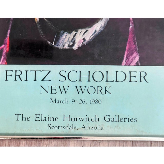 Metal 1980s Original Fritz Scholder “Sunset Indian” Gallery Show Poster For Sale - Image 7 of 12