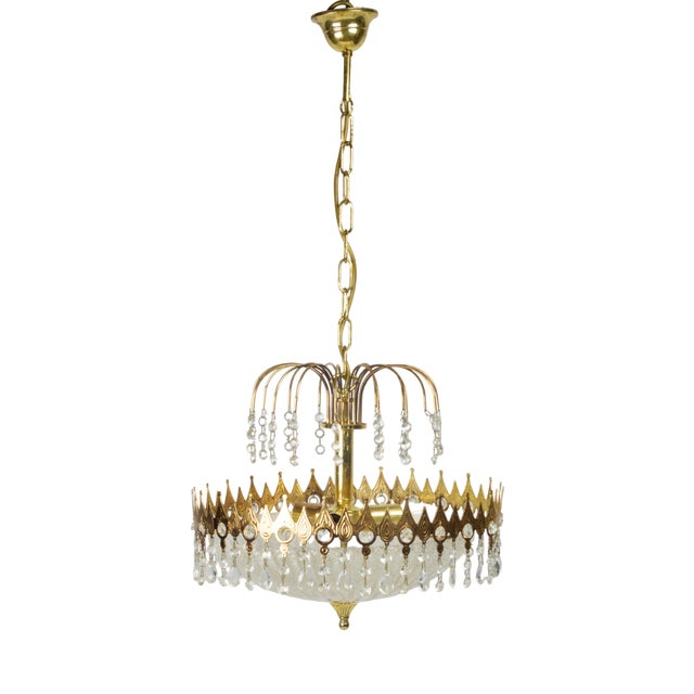 Glass Chandelier, Germany, 1970s For Sale