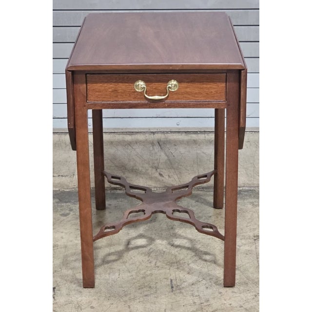Chippendale Late 20th Century Kittinger Williamsburg Mahogany Pembroke Table Drop Leaf Table Cw 160 Rare For Sale - Image 3 of 12