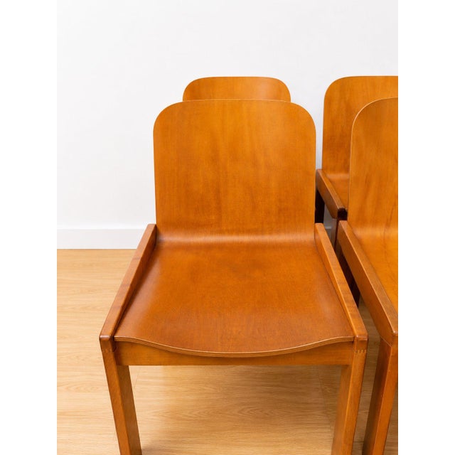 Vintage Bentwood Chairs attributed to Afra and Tobia Scarpa for Molteni, 1970s, Set of 6 For Sale - Image 17 of 18